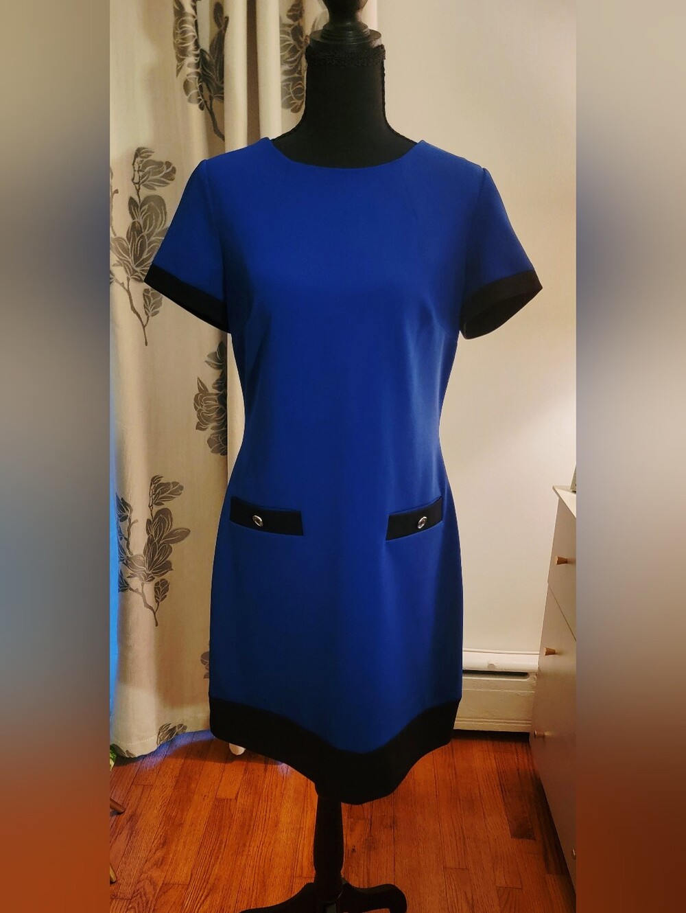 Tommy Hilfiger Royal Blue Colorblock Office Sheath Dress - Size 6